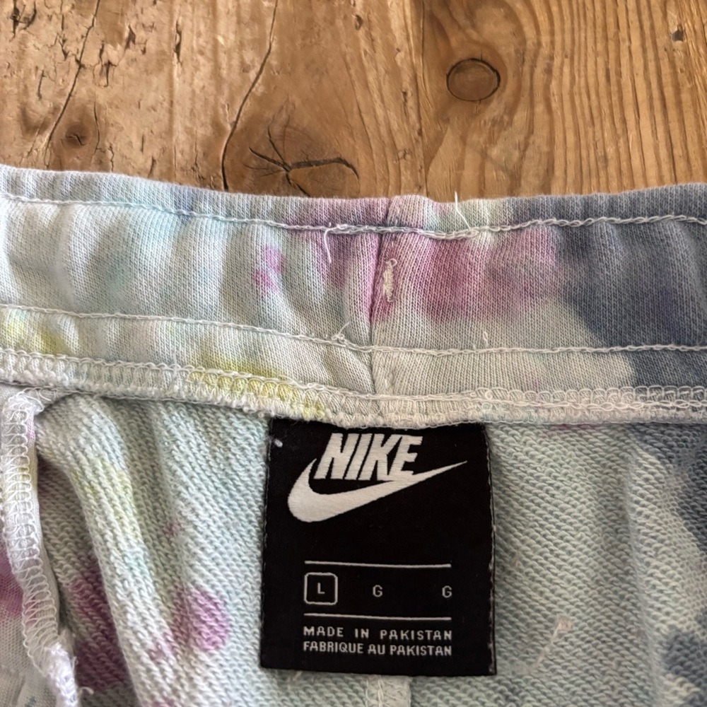Nike Tie Dye Joggers Fleece Sweatpants Men's Large Gray Blue Splattered Paint - Picture 5 of 11